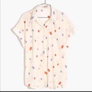 NWOT Madewell Daisy Embroidered Central Shirt